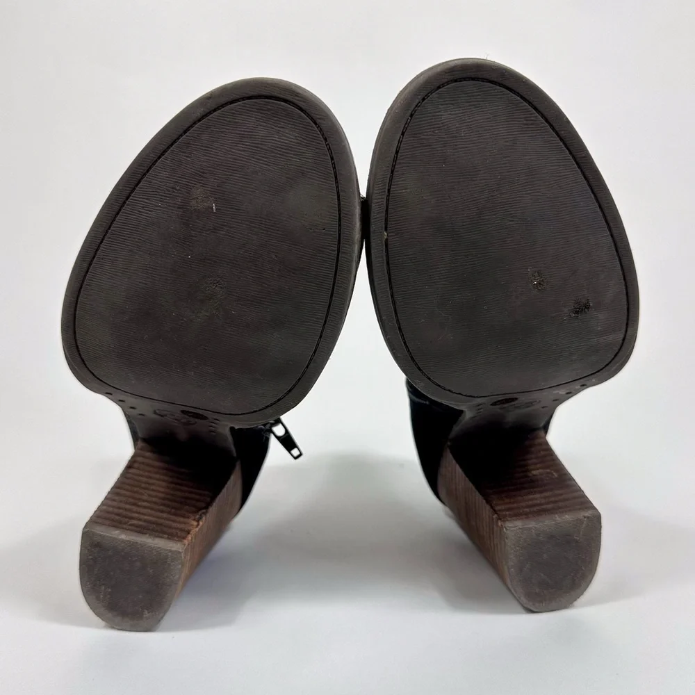 Lucky Brand Peep Toe Leather Booties